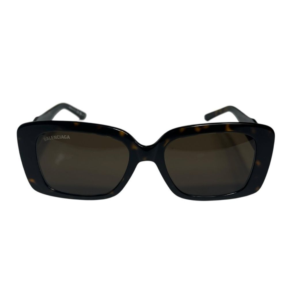 NWOT Balenciaga BB0048S Havana Tortoise Shell Rectangle Square Sunglasses